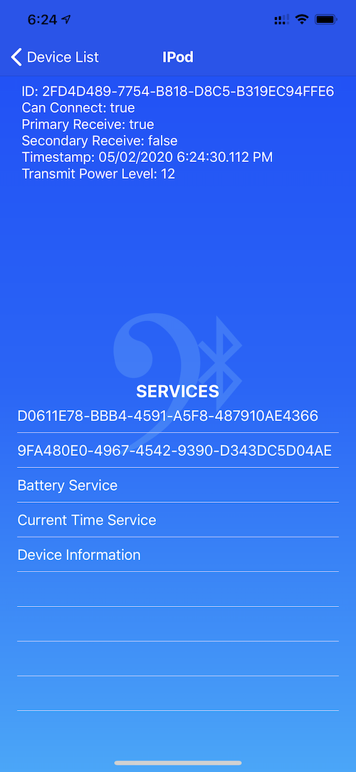 The Device Info Screen